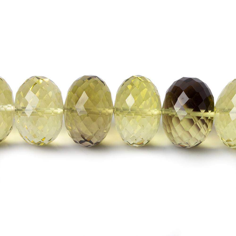 12-13mm BiColor Quartz Faceted Rondelle Beads 16 inch 46 pieces - Beadsofcambay.com
