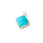 12-13mm Gold Leafed Howlite Faceted Trillium Flower Focal Pendant 1 piece - Beadsofcambay.com