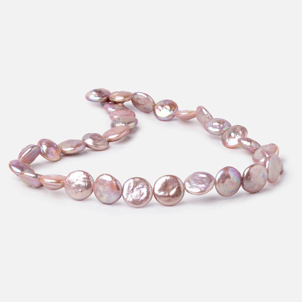 12-13mm Lilac Coin Freshwater Pearls 15.5 inch 29 Beads - Beadsofcambay.com