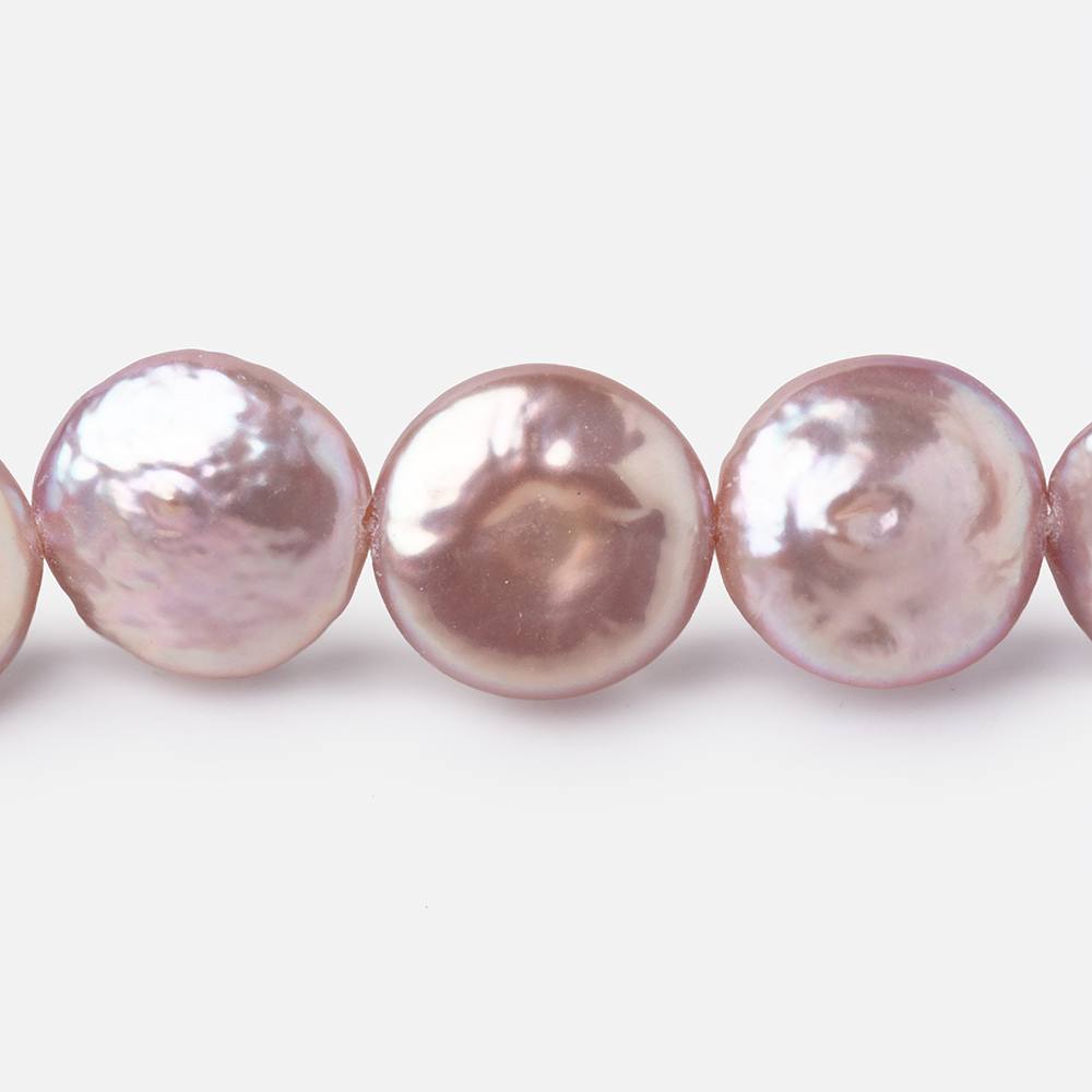 12-13mm Lilac Coin Freshwater Pearls 15.5 inch 29 Beads - Beadsofcambay.com