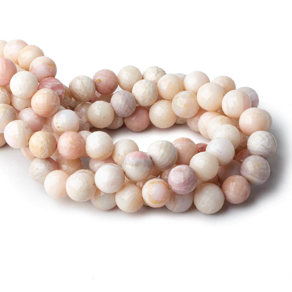 12-13mm Peruvian Pink Opal Faceted Rounds 15 inch 32 pieces - Beadsofcambay.com