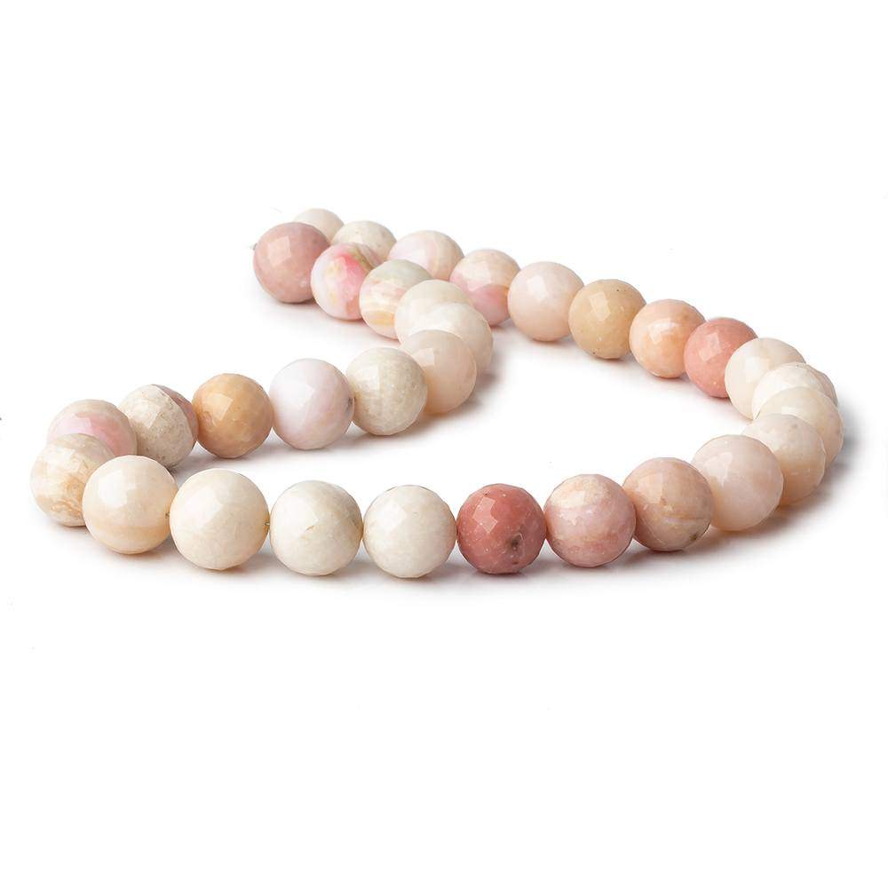 12-13mm Peruvian Pink Opal Faceted Rounds 15 inch 32 pieces - Beadsofcambay.com
