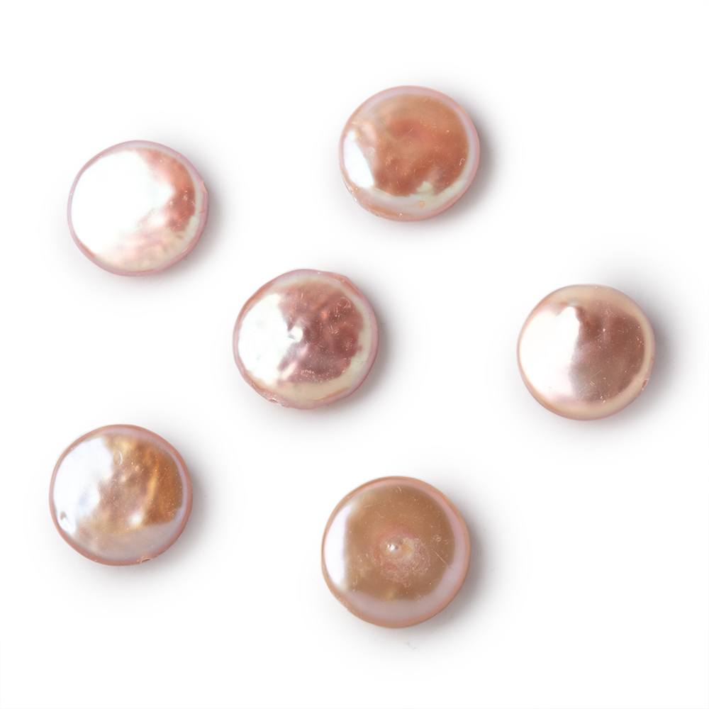 12-13mm Rose Peach Coin Freshwater Pearl Focal 1 piece - Beadsofcambay.com