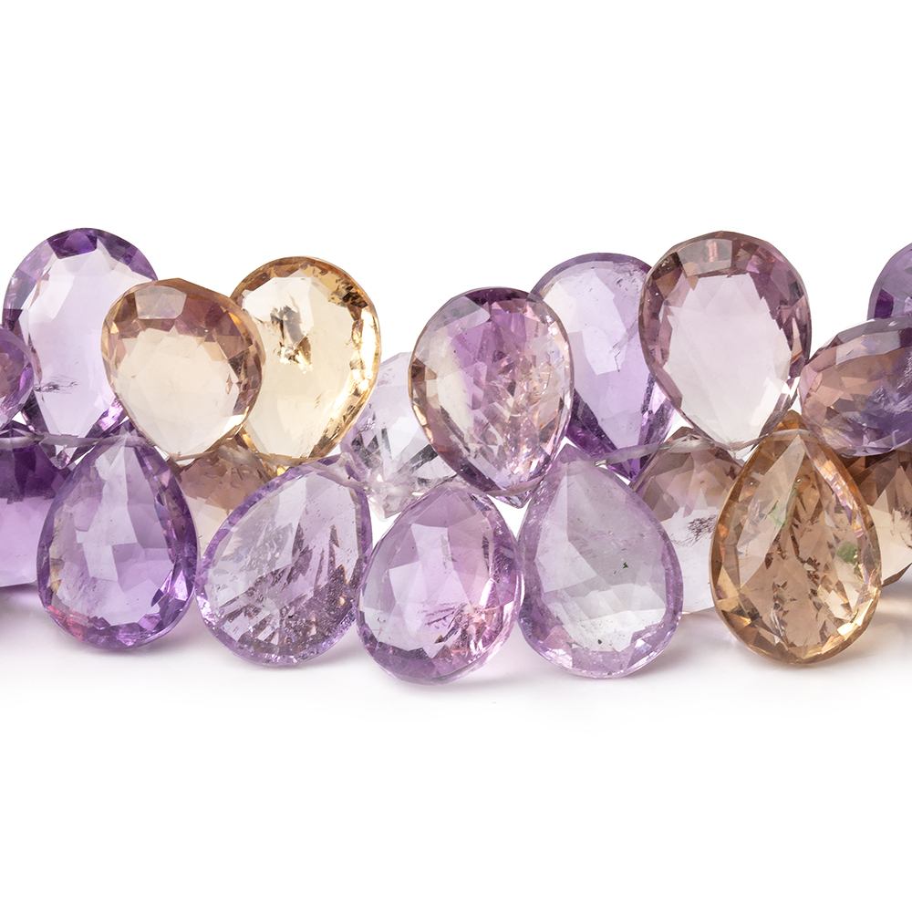 12-14mm Ametrine Faceted Pear Beads 8 inch 62 pieces - Beadsofcambay.com
