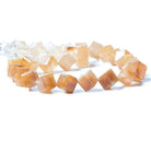 12-14mm Caramel Rutilated Quartz bezel faceted cubes 16 inch 31 Beads - Beadsofcambay.com