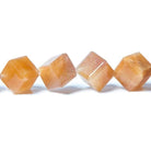12-14mm Caramel Rutilated Quartz bezel faceted cubes 16 inch 31 Beads - Beadsofcambay.com