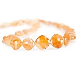 12-14mm Caramel Rutilated Quartz Faceted Pillow Beads 16 inch 32 pcs AAA - Beadsofcambay.com