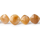 12-14mm Caramel Rutilated Quartz Faceted Pillow Beads 16 inch 32 pcs AAA - Beadsofcambay.com