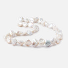 12-14mm Cream Keshi Side Drilled Freshwater Pearls 15.5 inch 34 pieces - Beadsofcambay.com