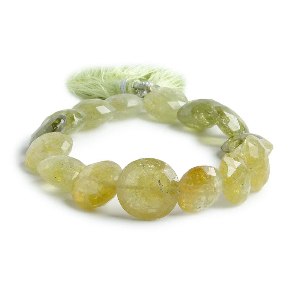 12-14mm Grossular Garnet Beads Faceted Coin 8 inch 16 pieces - Beadsofcambay.com