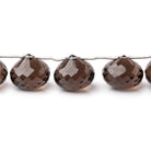12-14mm Smoky Quartz Faceted Candy Kiss Beads 6.5 inch 13 pieces - Beadsofcambay.com