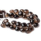 12-14mm Smoky Quartz Faceted Candy Kiss Beads 6.5 inch 13 pieces - Beadsofcambay.com