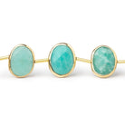 12-14mm Vermeil Bezel Amazonite Side Drill Nuggets 6.5 inch 11 Beads - Beadsofcambay.com