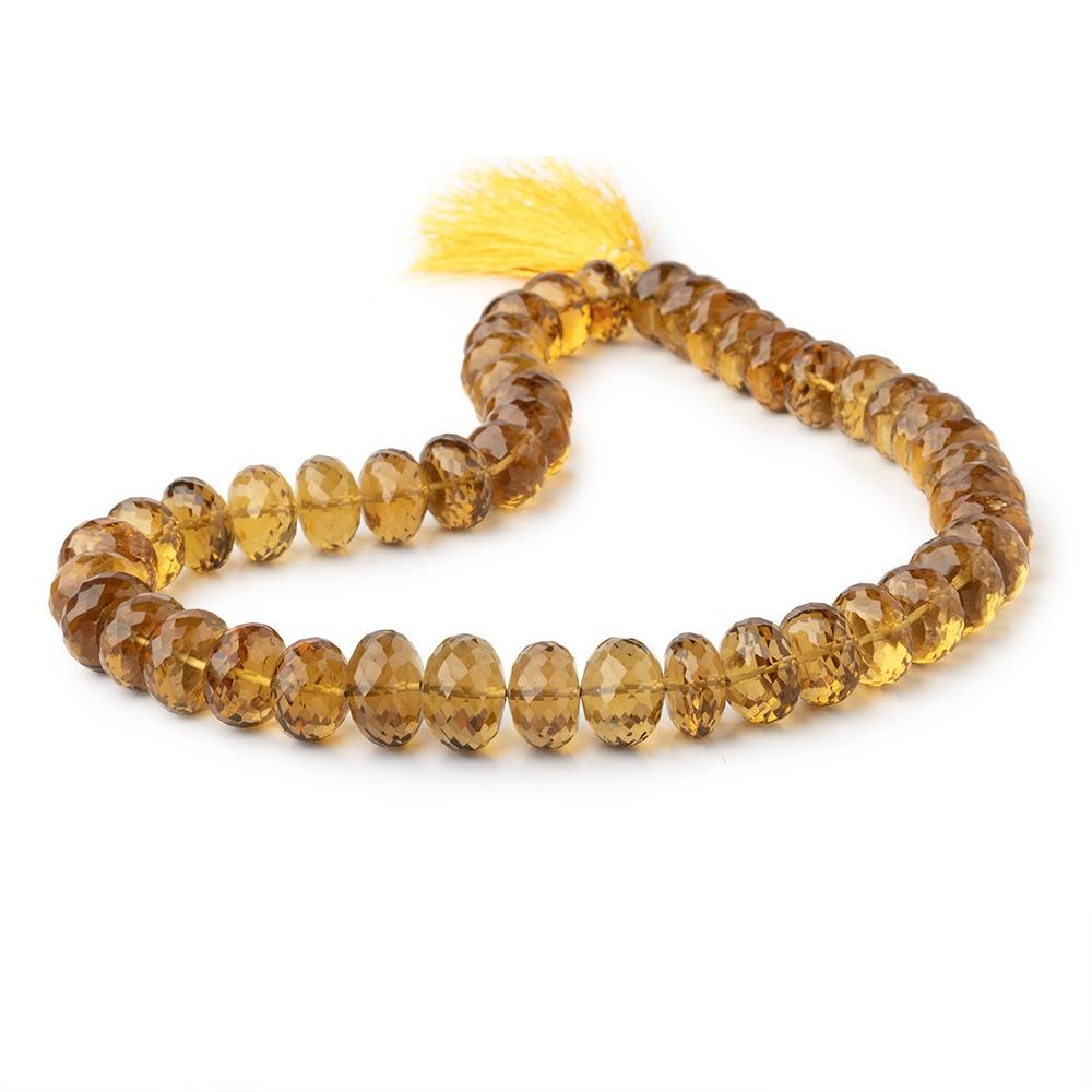 12-14mm Whiskey Quartz faceted rondelles 15 inches 45 Beads AAA Grade - Beadsofcambay.com