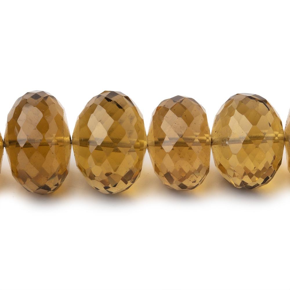 12-14mm Whiskey Quartz faceted rondelles 15 inches 45 Beads AAA Grade - Beadsofcambay.com