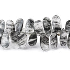 12-15mm Black Moss Quartz Faceted Pear & Marquise Beads 7.5 inch 54 pieces - Beadsofcambay.com