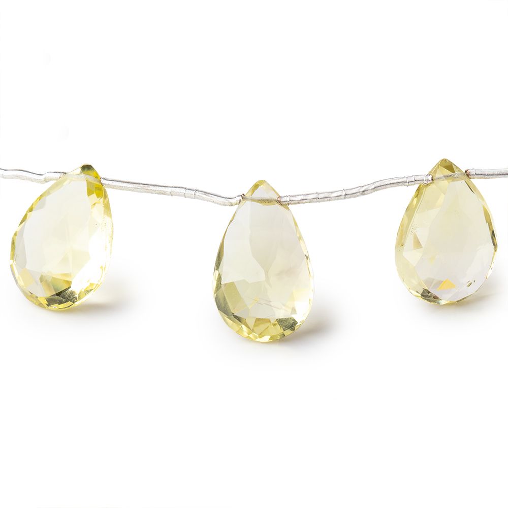 12-15mm Lemon Quartz Faceted Pear Beads 6.5 inch 9 pieces - Beadsofcambay.com