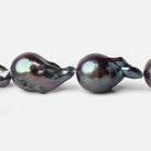 12-15mm Peacock Ultra Baroque Freshwater Pearls 16.5 inch 16 pcs .8mm drill hole AAA - Beadsofcambay.com