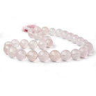 12-15mm Rose Quartz Faceted Round Beads 16 inch 31 pieces AAA - Beadsofcambay.com