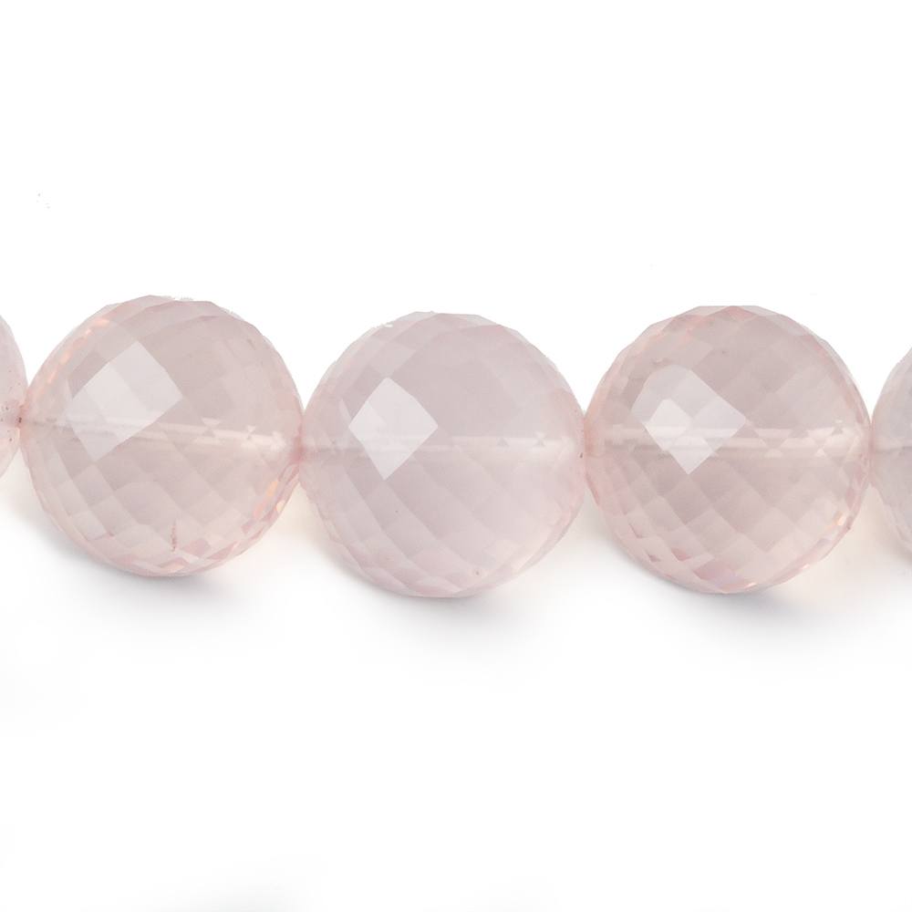 12-15mm Rose Quartz Faceted Round Beads 16 inch 31 pieces AAA - Beadsofcambay.com