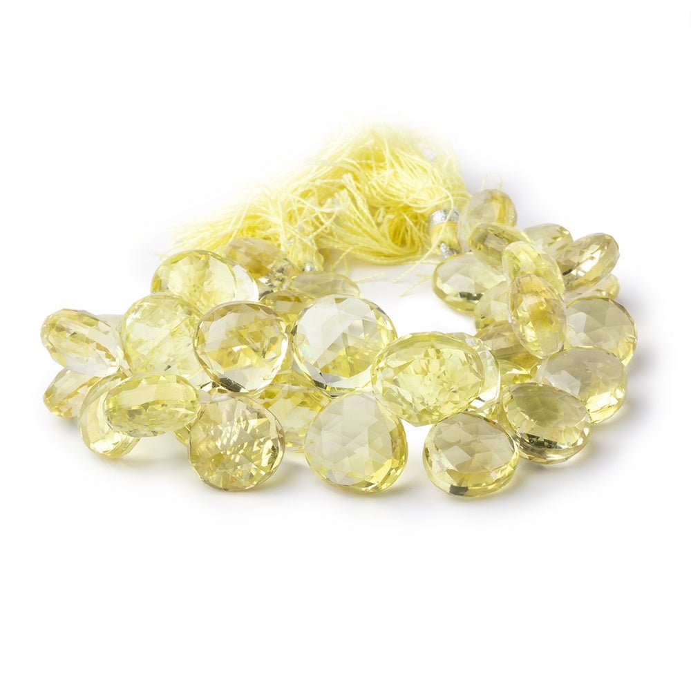 12-16.5mm Lemon Quartz Faceted Heart Beads 8 inch 38 pieces AAA - Beadsofcambay.com