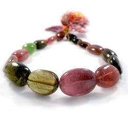 12-16mm Multi Color Tourmaline Tumbled Nugget - Beadsofcambay.com