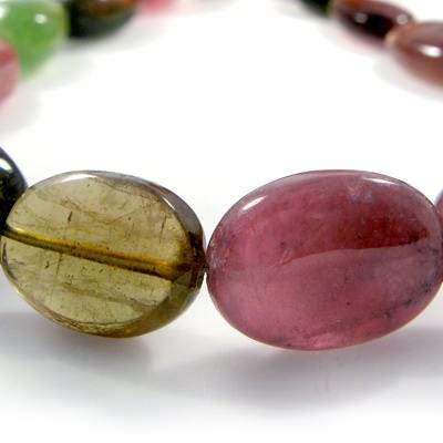 12-16mm Multi Color Tourmaline Tumbled Nugget - Beadsofcambay.com