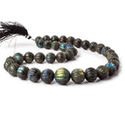 12-17.5mm Labradorite carved melon round beads 20 inches 36 pieces Rare Shape! - Beadsofcambay.com