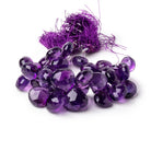 12-17mm Amethyst Faceted Heart Beads 8 inch 34 pieces AAA - Beadsofcambay.com