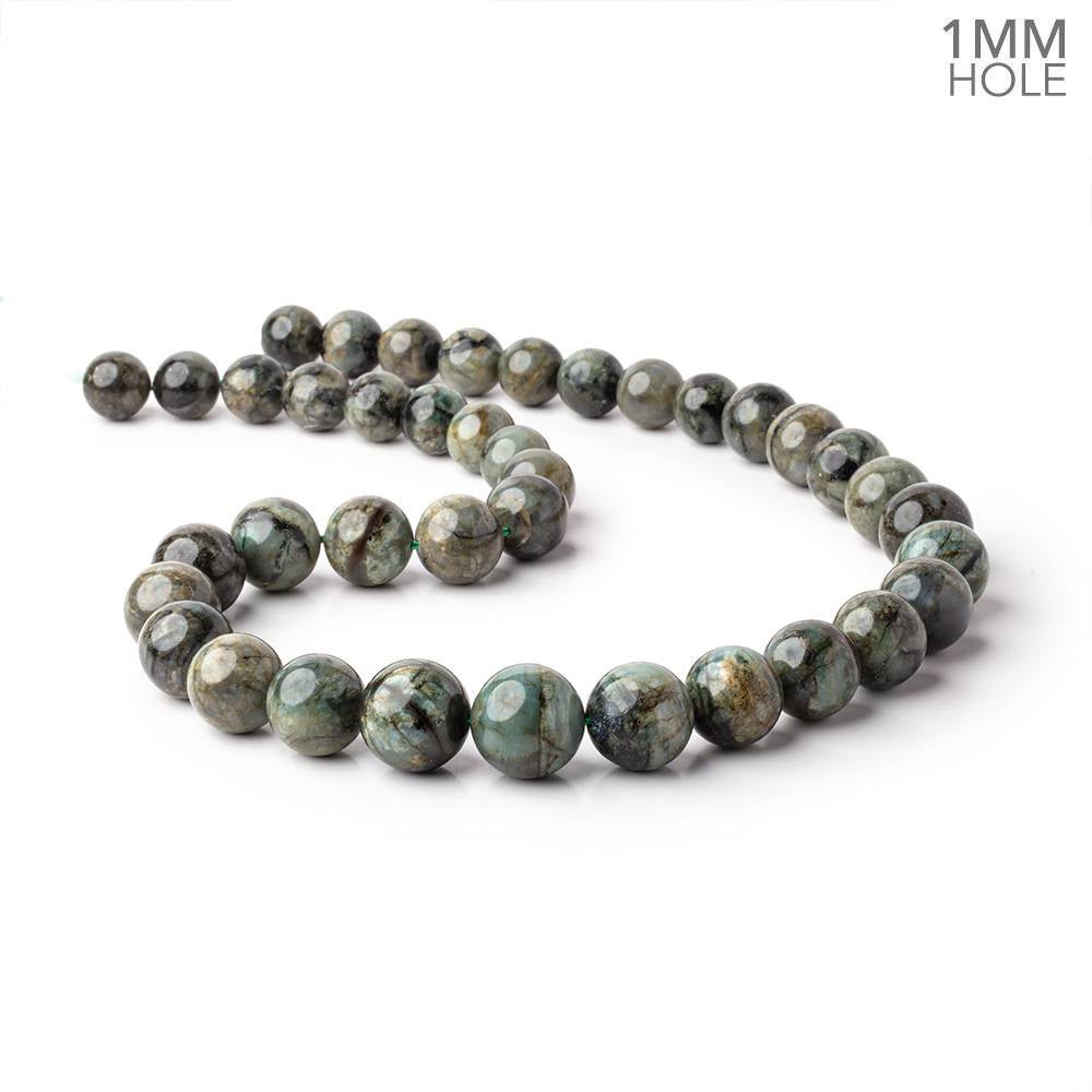 12-17mm Emerald Plain Round Beads 20 inch 39 pieces 1mm hole - Beadsofcambay.com