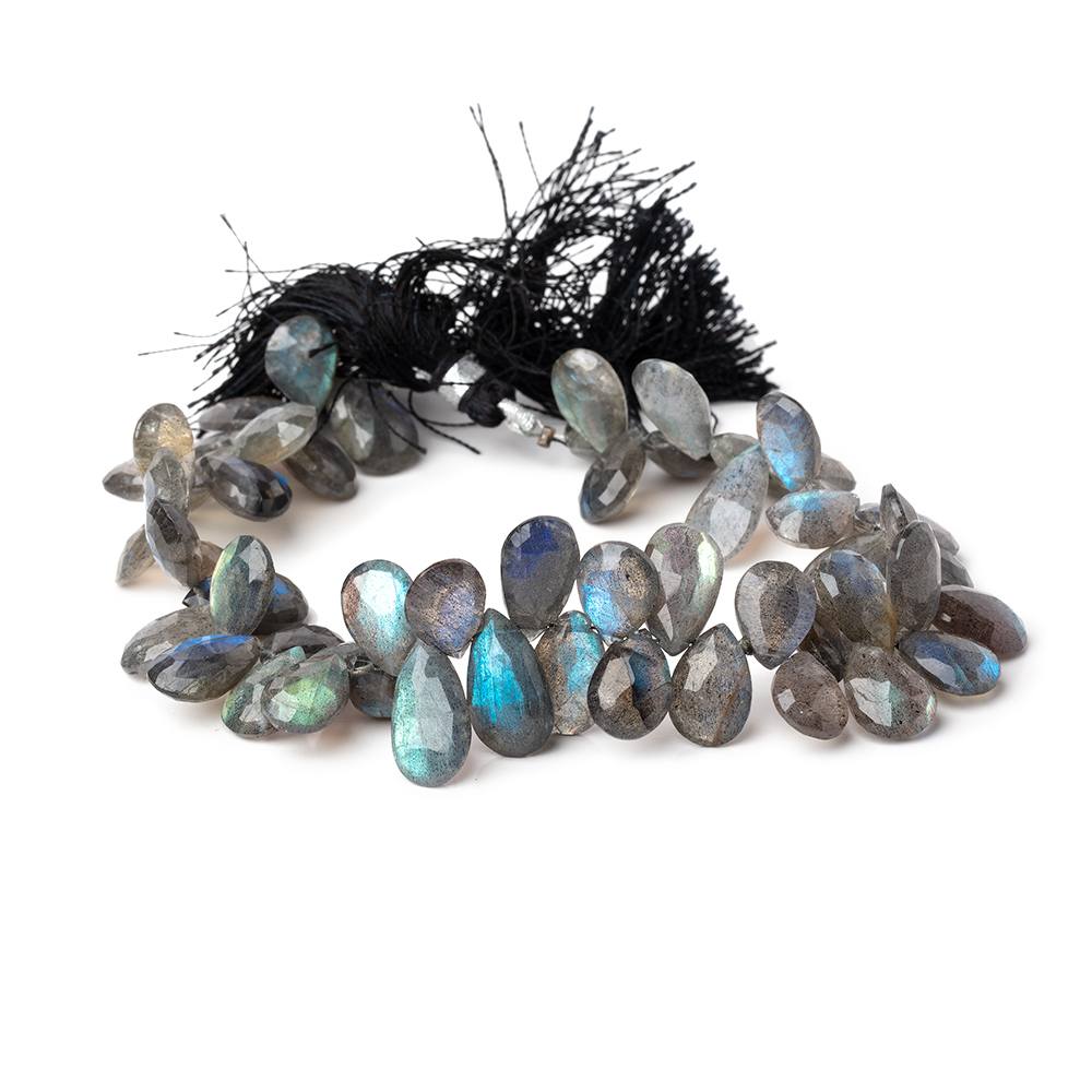 12-17mm Labradorite Faceted Pear Beads 9 inch 54 pieces - Beadsofcambay.com