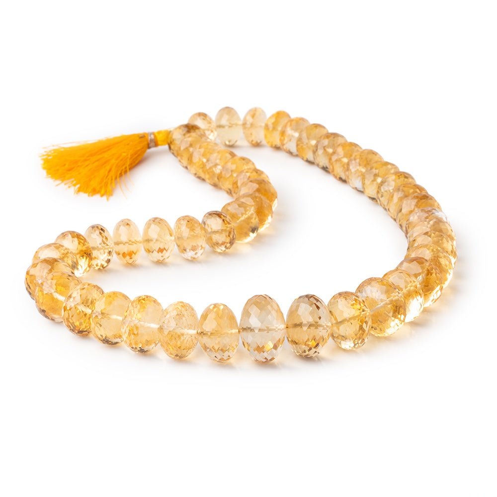 12-18mm Citrine Faceted Rondelle Beads 16 inch 46 pieces AAA - Beadsofcambay.com