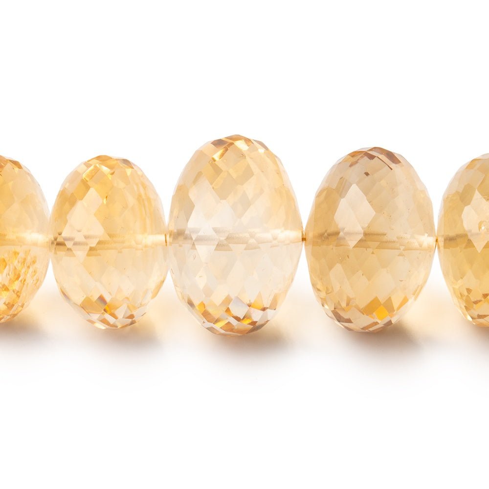 12-18mm Citrine Faceted Rondelle Beads 16 inch 46 pieces AAA - Beadsofcambay.com