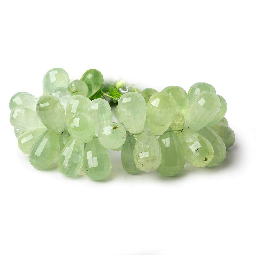 12-18mm Prehnite Beads Tear Drop Briolette 6.85 inch 53 pieces - Beadsofcambay.com