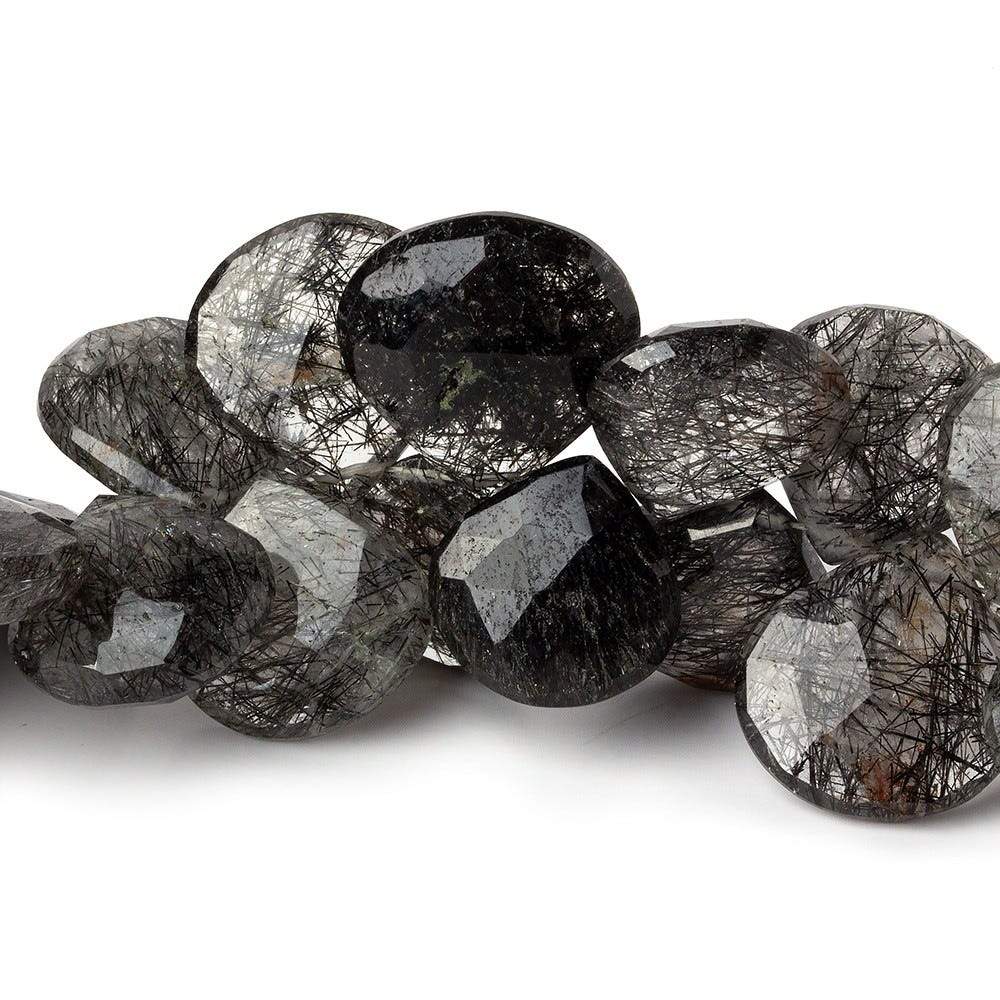 12-18mm Tourmalinated Quartz Faceted Heart Beads 8.5 inch 39 pieces - Beadsofcambay.com