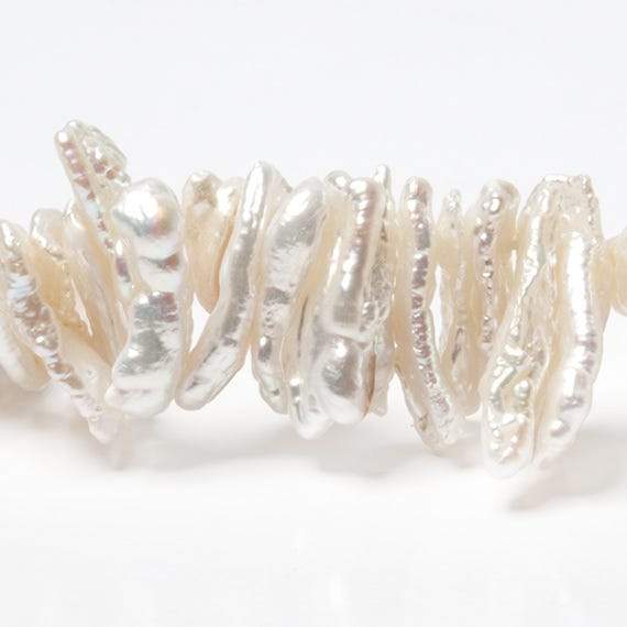 12-19mm Cream Biwa Top Drilled Freshwater Pearls 15 inch 150 pieces - Beadsofcambay.com