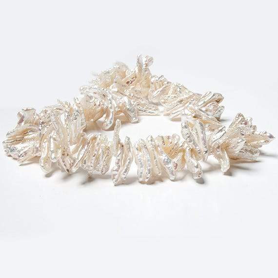 12-19mm Cream Biwa Top Drilled Freshwater Pearls 15 inch 150 pieces - Beadsofcambay.com