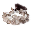 12-21mm Smoky Rutilated Quartz Faceted Heart Beads 9 inch 46 pieces AA - Beadsofcambay.com