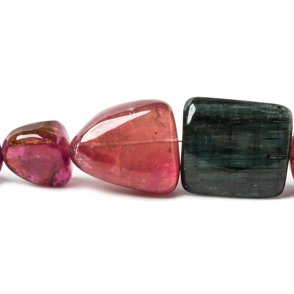 12 - 24mm Multi Color Tourmaline Plain Nugget Beads 15 inch 25 pieces - Beadsofcambay.com