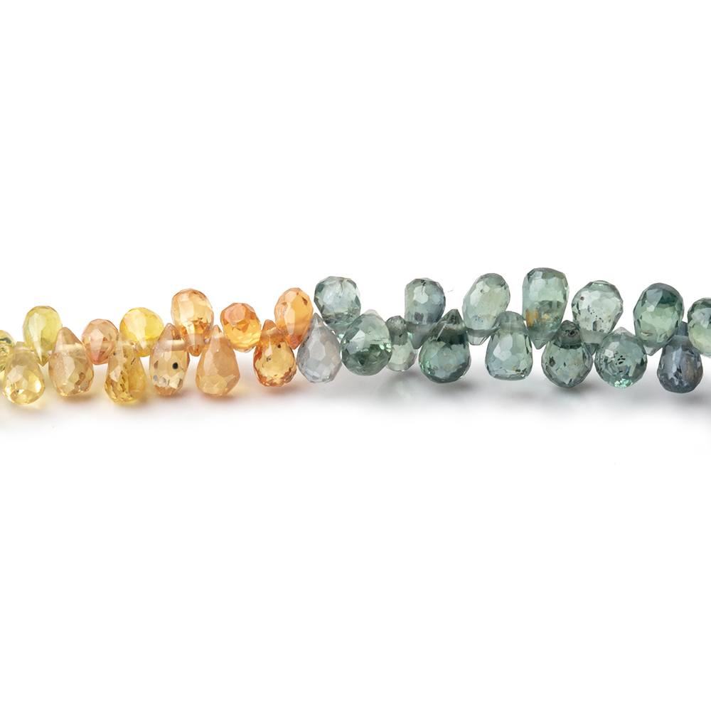 4x2.5-5x3mm Fancy Sapphire & Ruby Faceted Tear Drops 16 inch 272 beads AA - BeadsofCambay.com