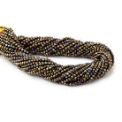 3mm Metallic Bronze Black Spinel Micro faceted rounds 13 inch 128 beads - BeadsofCambay.com