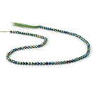 3mm Green Peacock Metallic Black Spinel Micro faceted rounds 13 inch 128 beads view 2