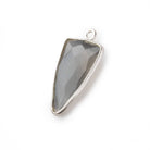 Beadsofcambay 21x11mm Silver Bezel Platinum Grey Moonstone faceted point 1 focal bead view 1