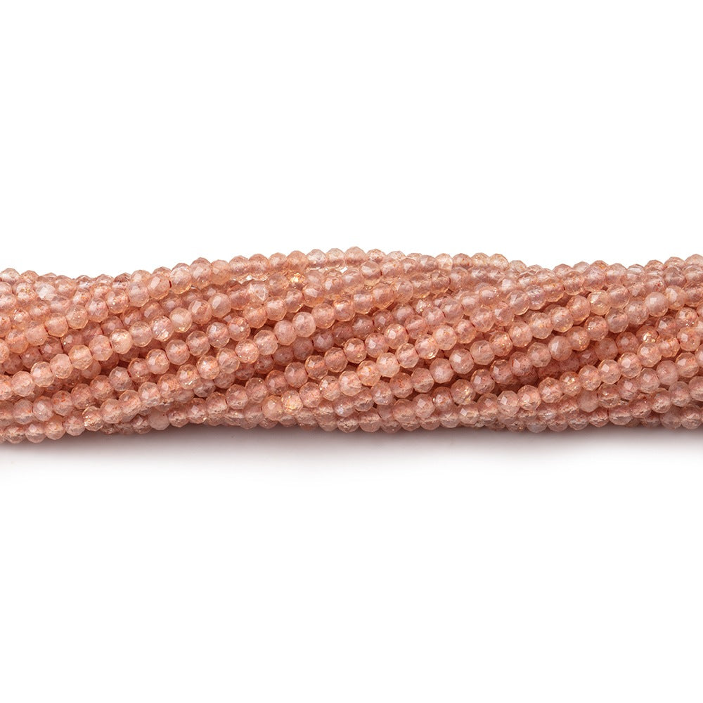 2mm Sunstone micro faceted rondelles 13 inch 200 beads AAA View 2