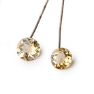 12.5-13.5mm Citrine Faceted Coin Focal Set of 2 Beads - Beadsofcambay.com