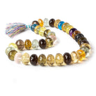 12.5-17.5mm Multi Gemstone Faceted Rondelle Beads 16 inch 38 pieces AAA Grade - Beadsofcambay.com