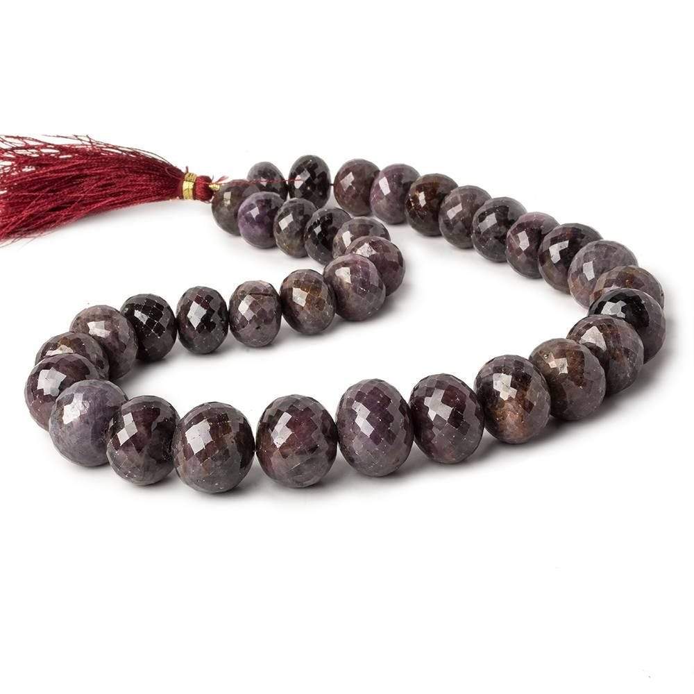 12.5-18mm Indian Ruby faceted rondelle Beads 16 inch 35 pieces - Beadsofcambay.com