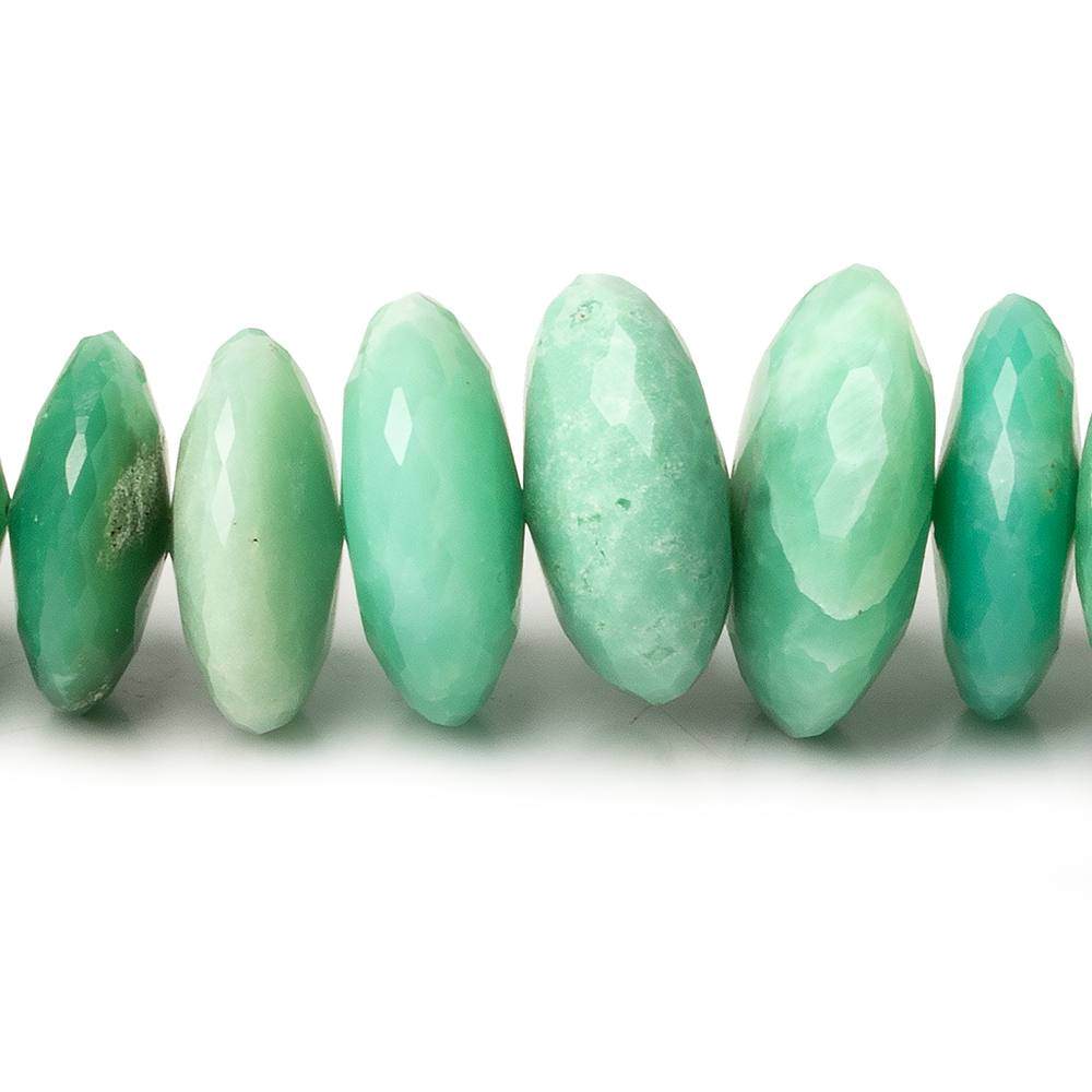 12.5-19mm Chrysoprase German Faceted Rondelle Beads 16 inch 64 pieces - Beadsofcambay.com