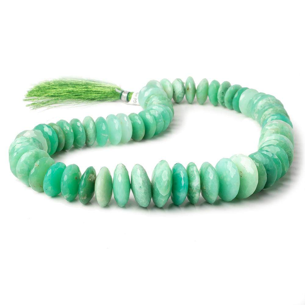 12.5-19mm Chrysoprase German Faceted Rondelle Beads 16 inch 64 pieces - Beadsofcambay.com
