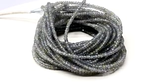 Beadsofcambay 3mm Stormy Grey Sapphire Faceted Rondelle Beads 16 inch 210 pieces